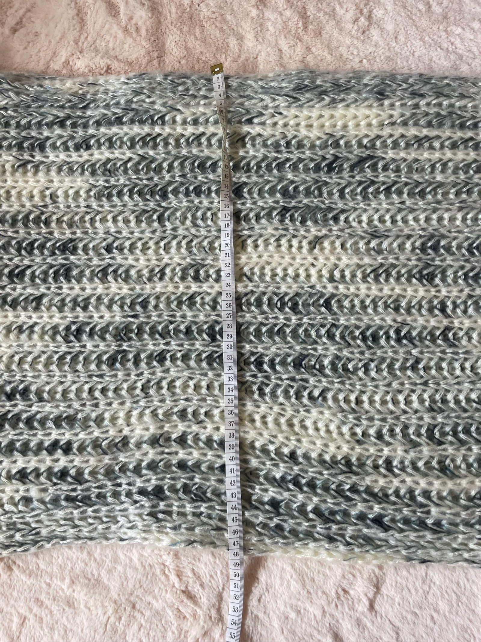 Col/braguette en tricot jaspe – Gris et blanc – photo 3
